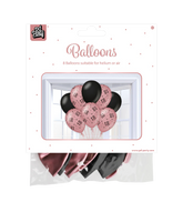 Ballonnen 18 Jaar Rose Zwart 30cm 8st